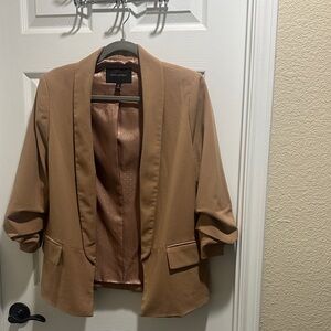 Banana Republic Factory Tan Open-Front Shawl Collar Blazer